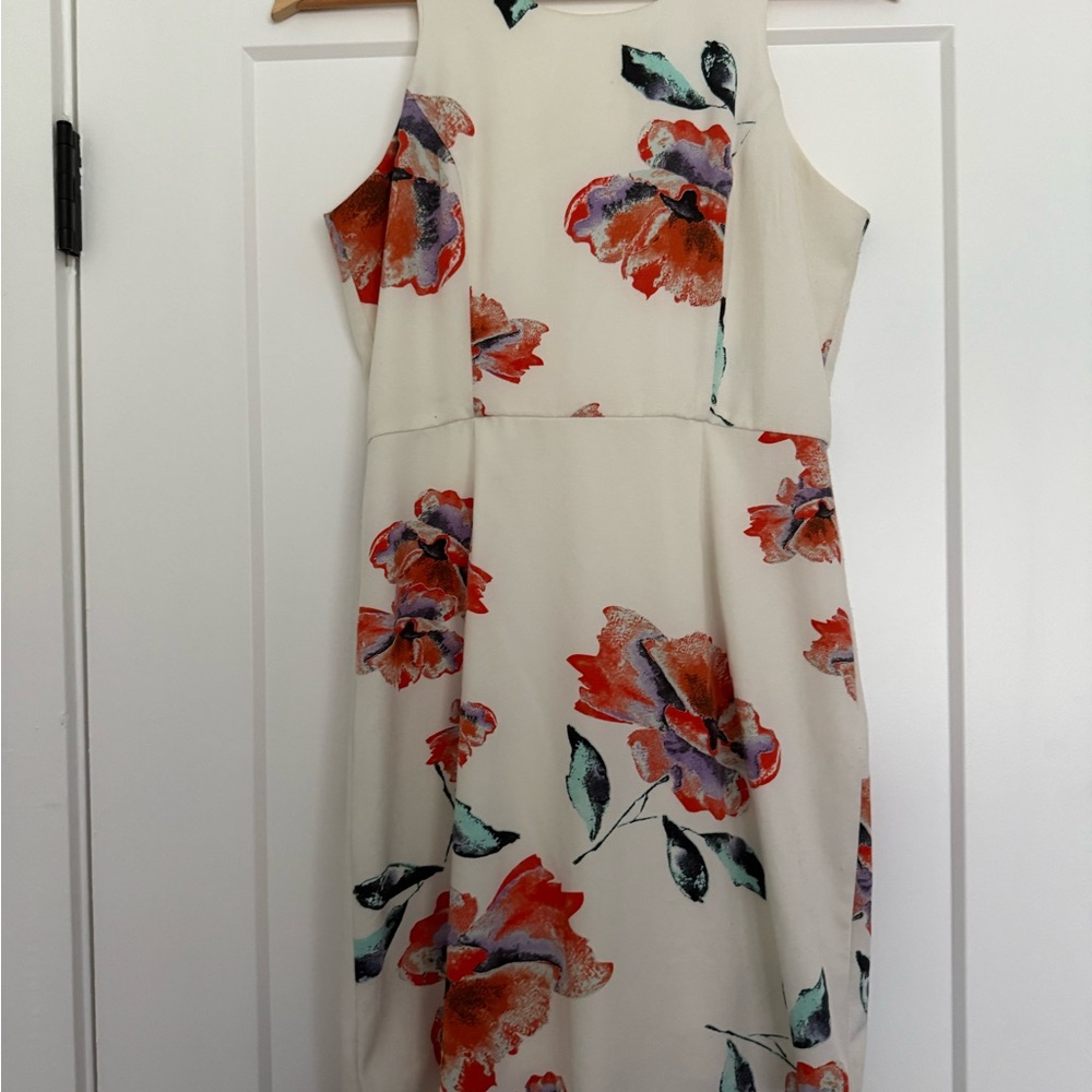 Emmelee for F.C. Cream Sheath Midi Dress Halter Wedding Guest